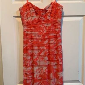 Pink patterned prom gown